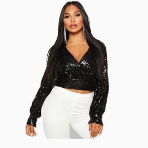 Black sequin blouse
